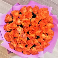 Монобукет из 43 оранжевых роз (Кения)